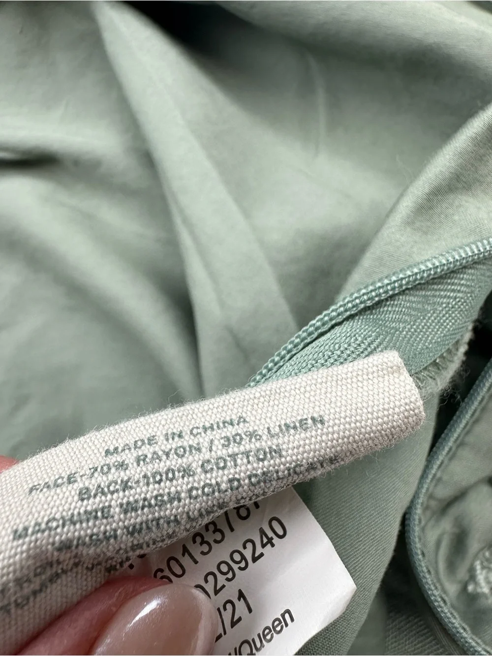 Casaluna Rayon Linen Full / Queen Pillow Cases Sage Green Two
